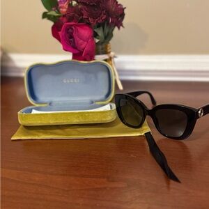 Gucci GG0327S Cat Eye Black Sunglasses